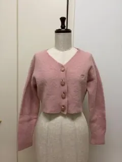 snidel クロップドメタルボタンカーディガン ピンクのサムネイル