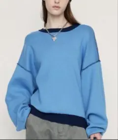 SLY 長袖ニット　リバーシブル 2色展開　フリーサイズ　スライ