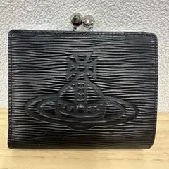☆ ヴィヴィアンウエストウッド がま口 二つ折り財布 黒