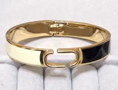 ✨GUCCI✨グッチ✨Gロゴ✨ブラック✨エナメル✨ヴィンテージ✨バングル