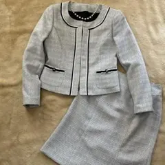 ［DEORON］セレモニースーツ入学式　ツイードノーカラー ジャケット7号　美品