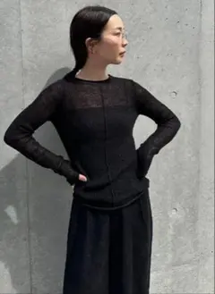 【新品】select moca by son センターラインシアーニット 黒