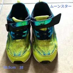 ムーンスター　キッズシューズ　3 E黄色ライムスニーカー 18.5センチ