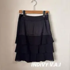 INDIVY V.A.Iインディヴィバイ　シルク　フリルスカート　黒のサムネイル