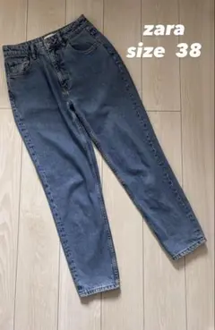 ZARA ザラ マムフィットデニムパンツ 38 ライトブルー