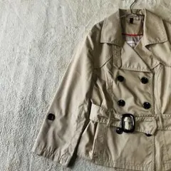 H＆M ショート丈 トレンチジャケット ダブルブレスト 2Way 36 ベージュ