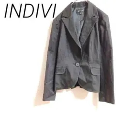 INDIVI ブラック テーラードジャケット38 フォーマル　ビジネス　ポケット