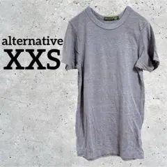 alternative【XXS】杢柄　パープル　紫　半袖　Tシャツ　小さいサイズ
