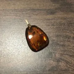 K18 琥珀　アンバー　ペンダントトップ　ネックレストップ