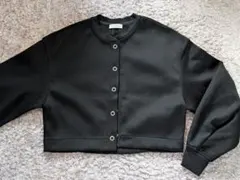 UNITED ARROWS メッシュ スナップボタン カーディガン ブラックのサムネイル