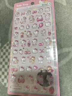 ハローキティピンクボンボンドロップシールミニ
