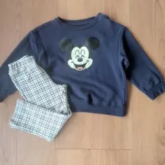 ユニクロベビートレーナー ミッキーと 赤ちゃん本舗レギンスパンツ 100cm