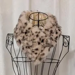 EGOIST ヒョウ柄ラビットファーティペット うさぎ 毛皮
