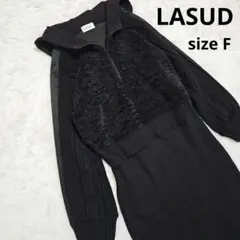 【LASUD】異素材 デザイン フード ワンピース ヤマダヤ SCOT CLUB