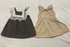 80 cottooli バースデイ　ワンピース　ジャンパースカート　2着セット