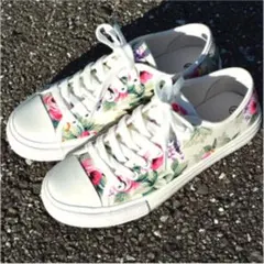 おしゃれな花柄スニーカー レディース
