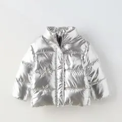 S*e様 ZARA KIDS パファージャケット ダウンジャケット シルバー