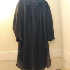 GU ネイビー シアーシャツ S