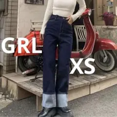 GRL グレイル ロールアップデニムパンツ インディゴ XSのサムネイル