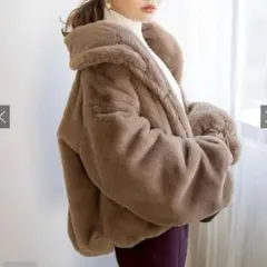 セール‼️ GRL ファーショールコート ボアコート on016 モカ Fサイズ
