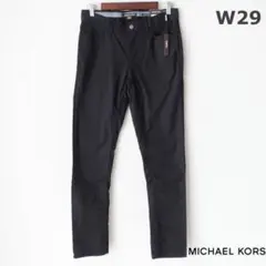 新品 マイケルコース ストレッチ スリム 細身 ブラック パンツ 黒 W29