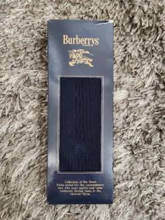 Burberrys メンズ ソックス 25cm ネイビー ケーブル編みのサムネイル