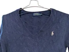 POLO RALPH LAUREN ケーブルニット ネイビー カシミア混