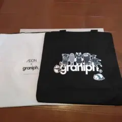 AEON x graniph ブラックパンダトートバッグ