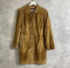 ビンテージスエードレザージャケット コート ロング丈 ブラウン ベージュ