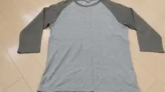 【美品】UNIQLO 七分袖カットソー L ライトグレー/グレー