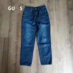 GUハイウエスト デニムパンツ インディゴブルー Sサイズのサムネイル