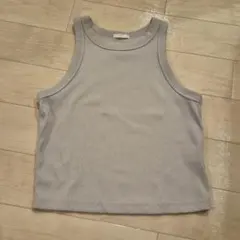 【美品】GU リブタンクトップ M グレージュ ノースリーブのサムネイル