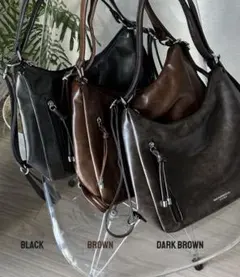 【人気】YOLO ヴィンテージマルチショルダーバッグ　 ダークブラウン1回使用