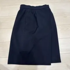 ネイビー 膝丈 タイトスカート スリット入りのサムネイル