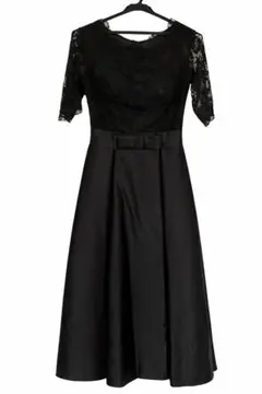 【美品】EIGHTSTARdress ブラック　ドレス　ワンピース　リボン　S