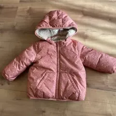 ベビーダウン　中綿厚手フード付き　18〜24month ピンク