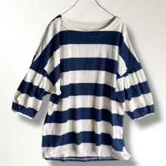 IRIEY アイリー　レディースカットソー　ボーダー　ドロップショルダー