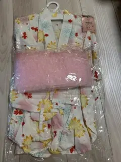 ゆかたドレス 帯3点セット 100cm ひまわり 金魚のサムネイル