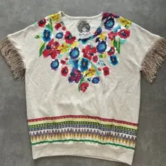 ScoLar スカラー 花柄 フリンジ Tシャツのサムネイル