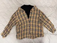 【値下げしました】ブラウンチェック柄　長袖シャツ　Ｌサイズ