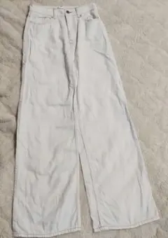 スナイデル ワイドストレートデニムパンツ ホワイト　M