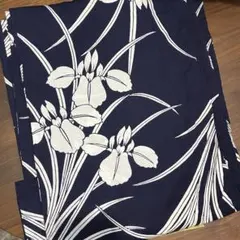 99 昭和レトロ浴衣　手縫い　あやめ　身丈148