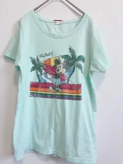 Right-on Tシャツ ミッキー　ハワイ　夏服　半袖　L 綿100