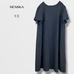 美品】NEMIKA ネミカ ネイビー 半袖 異素材切り替え ワンピース - メルカリ
