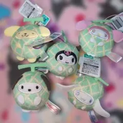 5点 サンリオ ナムコ限定 フルーツきぐるみマスコット メロン ポムポム