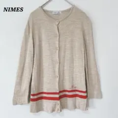 ▽NIMES ニーム ニット カーディガン 木製ボタン リネン混合 日本製