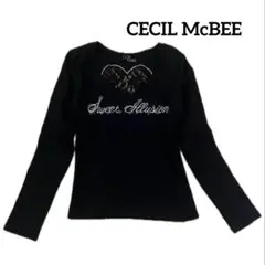 CECIL McBEE 長袖 カットソー ブラック