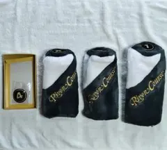 【未使用】高級感 River Course ゴルフヘッドカバー 3点 黒 白 金