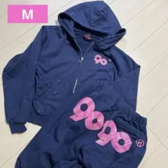 9090 girl 90 Logo Glitter Zip Hoodie