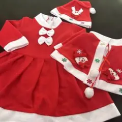 サンタクロース風ワンピースと帽子セット、ケープ